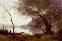 Коро (Corot) Жан Батист Камиль : Лодочник в Мортефонтене
