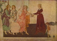 Боттичелли (Botticelli) Сандро (наст. Алессандро Ф: Фреска виллы Лемии. Джованна Альбации с Венерой и грациями. Фрагмент