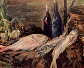 Коровин Константин Алексеевич : Натюрморт с рыбами