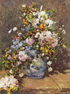 Ренуар Пьер Огюст: Натюрморт с большой цветочной вазой