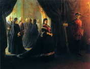 Ге Николай Николаевич: Екатерина II у гроба императрицы Елизаветы