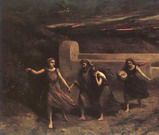 Коро (Corot) Жан Батист Камиль : Разрушение Содома.Фрагмент