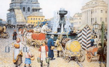 Варнек Александр Григорьевич : У водоразборного колодца на сухаревской площади в Москве