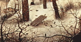 Брейгель (Breughel, Brueghel или Bruegel) Питер, С: Зимний пейзаж с конькобежцами. Деталь