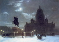 Куинджи Архип Иванович: Вид Иссакиевского собора ночью