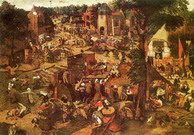 Брейгель (Breughel, Brueghel или Bruegel) Питер, С: Ярмарка с театральным представлением