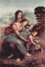 Да Винчи Леонардо: Анна, Мария и младенец Иисус