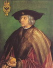 Дюрер (Durer) Альбрехт : Портрет императора Максимиллиана на зеленом фоне