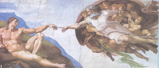 Микеланджело Буонарроти (Michelangelo Buonarroti) : Бог вдыхает в Адама жизнь